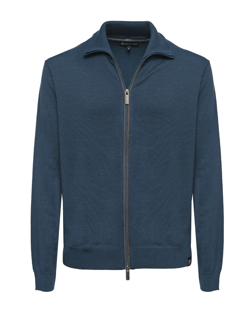 Navy Sail - Maglione Zip, uomo